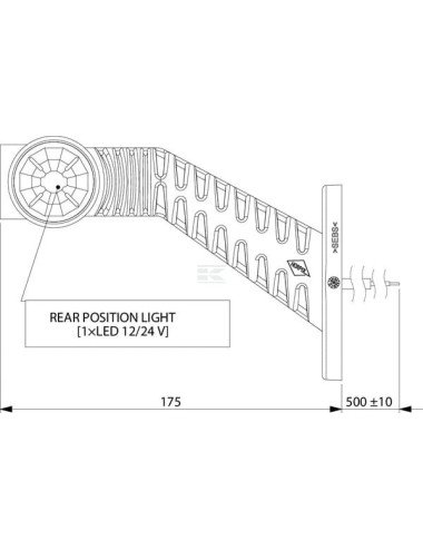 Lampă gabarit LED stânga LA30018 pentru remorcă