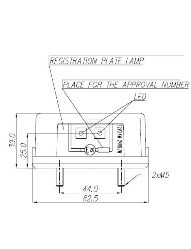 Lampă număr înmatriculare LED LA41003
