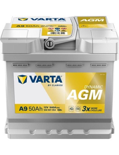 Acumulator Varta AGM 12V 50Ah 540A A9 - Agrotrac