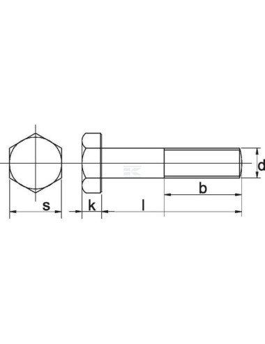 Șurub hexagonal M16x1.5x70 10.9 negru