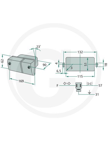 Lampă semnalizare și poziție Cobo 03159000, dreapta