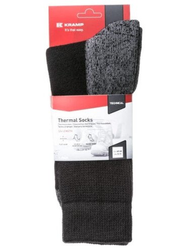 Șosete termice Kramp 3/4 negre/gri, mărime 39-42