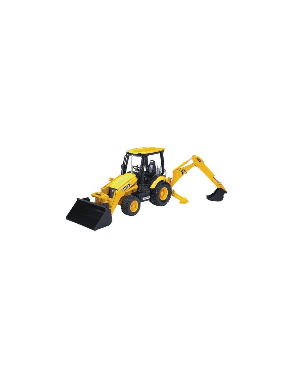 Buldoexcavator cu roți Bruder JCB Midi CX, scară 1:16