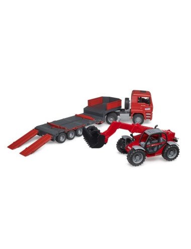 Camion Bruder MAN TGA cu încărcător Manitou MLT 633 1:16