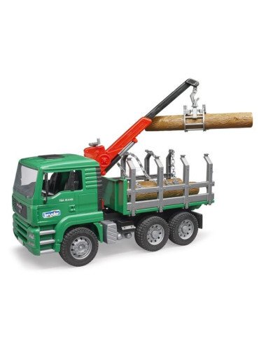 Camion Bruder MAN TGA cu remorcă pentru lemne 1:16 – jucărie realistă