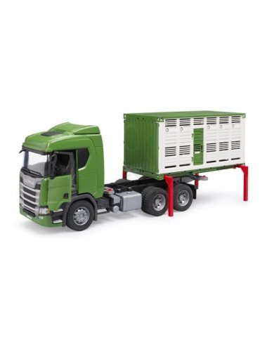 Camion Bruder Scania Super 560R transport animale 1:16 – jucărie
