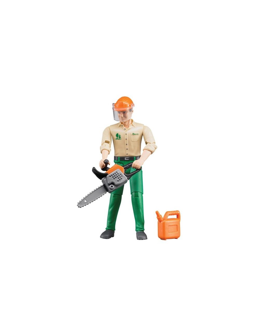 Set figurină muncitor forestier cu accesorii Bruder, scară 1:16
