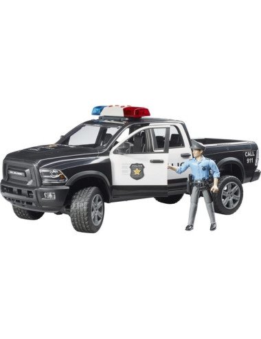 Camion de poliție RAM 2500 Bruder 1:16 cu polițist și lumini