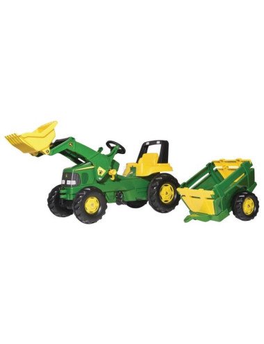 Tractor cu pedale John Deere Rolly Toys cu remorcă și încărcător front