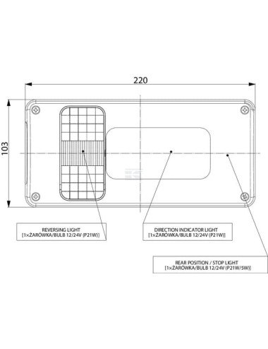 Lampă spate GoPart, dreapta, pentru remorcă