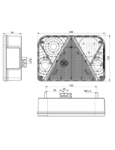 Lampă spate DPT35 stânga pentru remorcă