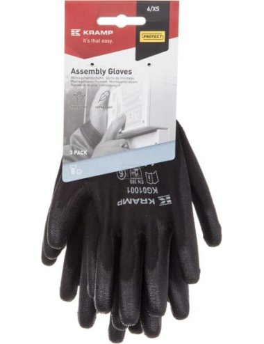 Mănuși de lucru Kramp Protect 1.001 9/L, pachet 3 perechi