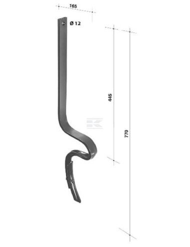 Dinte arc scormonitor CP1000 770×40×10 mm compatibil Horsch