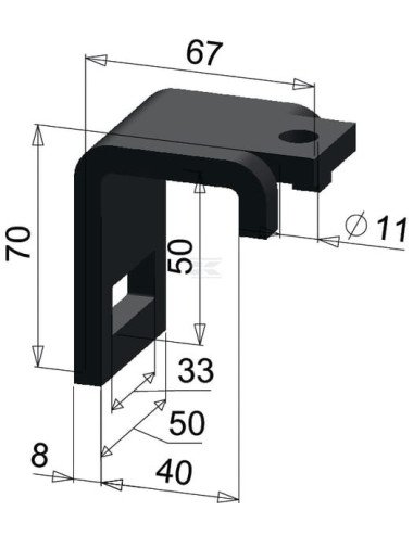 Suport dinte CP10706000 32×10 mm pentru cadru 40×40 mm
