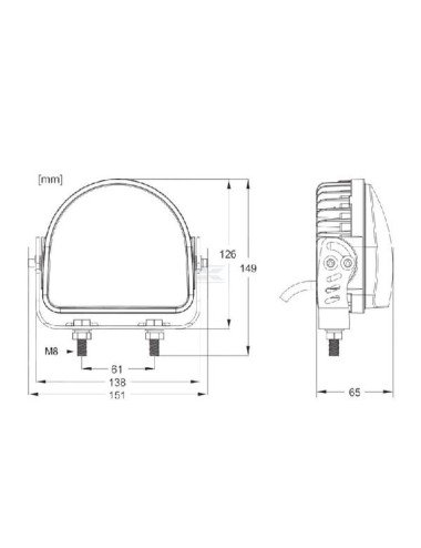 Lampă de siguranță LED 20W RED ARC LINE