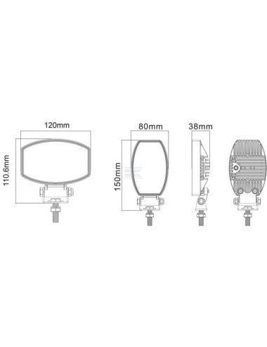 Proiector / far de lucru LED 15W 1900LM, tip flood