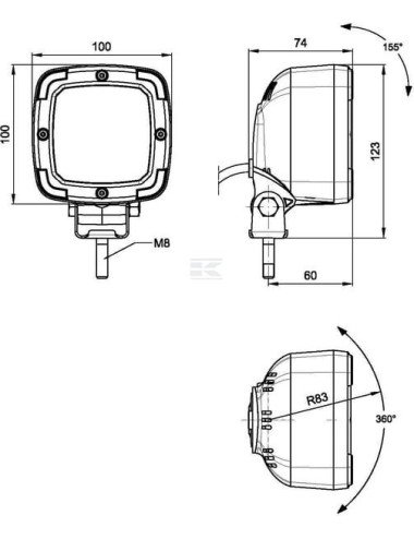 Proiector / far de lucru LED 13.5W 1800LM, tip flood