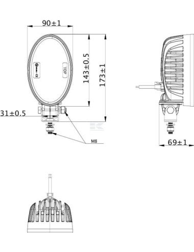 Proiector / far de lucru LED 24W 2240LM, tip flood| Agrotrac