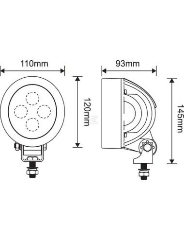 Proiector / far de lucru LED 40W 4500LM, tip flood