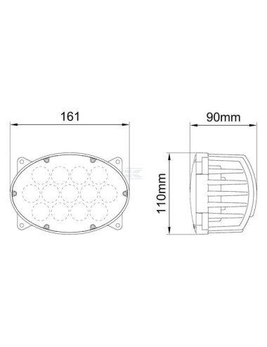 Proiector / far de lucru LED 65W 5200LM, tip flood, fază lun| Agrotrac