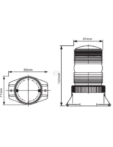 Girofar LED 12V/24V LA20061 cu montare pe plafon