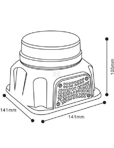 Girofar LED 12V/24V LA20060 cu prindere pe plafon și avertizare sonoră