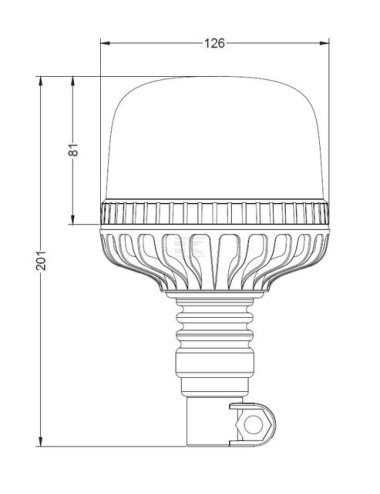 Girofar LED 12V/24V LA20090 cu montare pe țeavă, flexibil