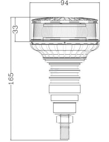 Girofar LED 12V/24V LA20083 cu montare fixă, flexibil