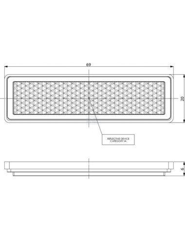 Reflector rectangular alb 20x69mm GoPart