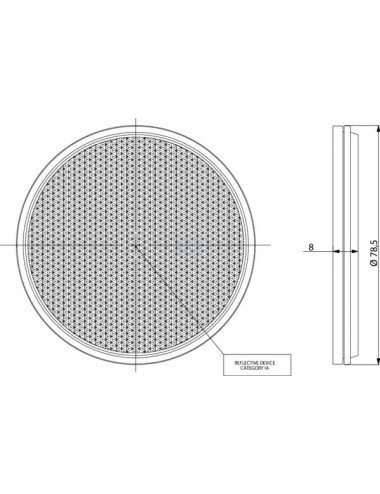 Reflector rotund galben 78mm GoPart