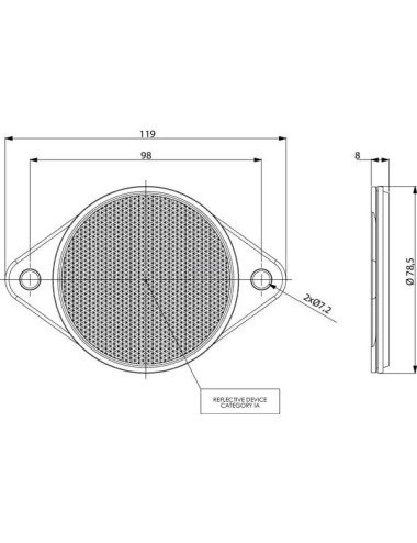 Reflector rotund alb GoPart