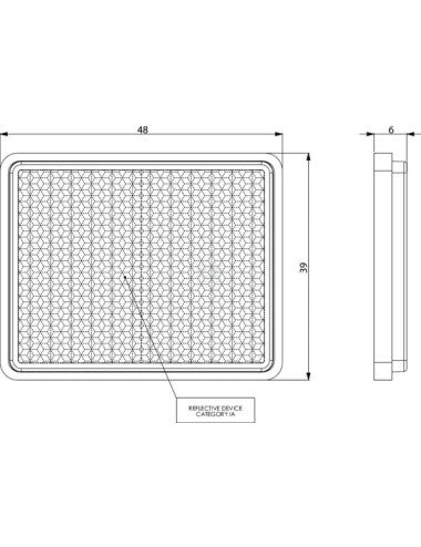 Reflector rectangular alb 39x48mm GoPart