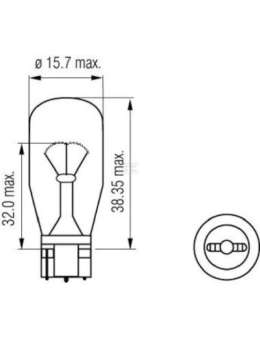 Bec W21W W2.1x9.5d 12V 21W