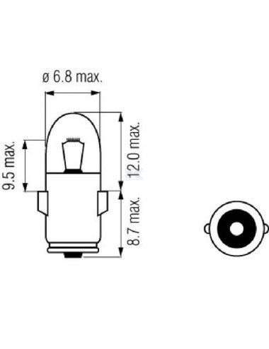 Bec 12V 2W BA7S T8/4