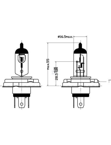 Bec H4 12V 60W/55W P43T