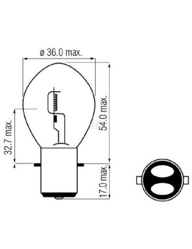 Bec 12V 45/40W S2 BA20d