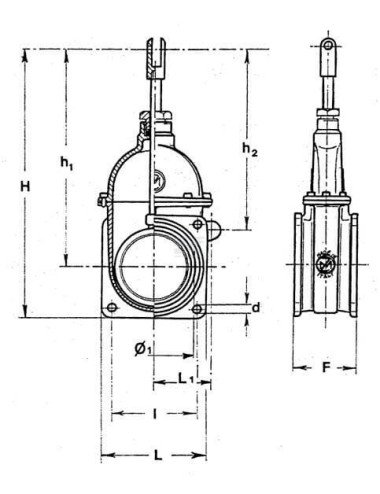 Vană cu flanșă 5" MZ cu flanșă în 4 șuruburi