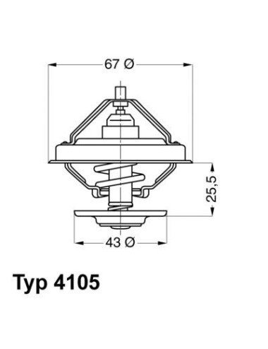Termostat Wahler WA4105.71D  71.0°C pentru motor Mercedes A0032037975