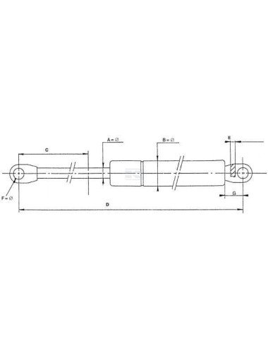 Telescop Stabilus L290mm 2000N CA7362